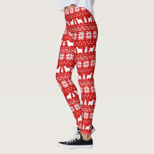 Leggings Cocker español Navidades de siluetas rojas