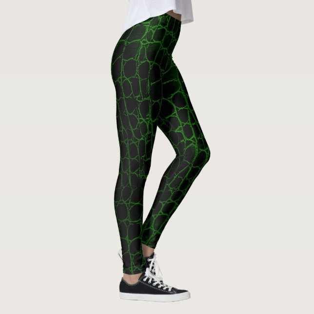 Leggings Cocodrilo negro y verde (Derecha)