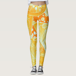 Leggings Cóctel de cítricos: Patrón de agua esparcido