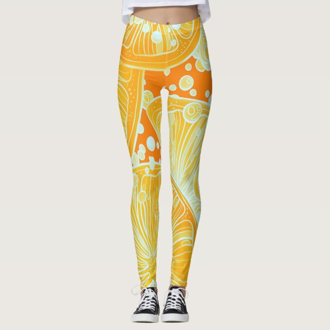 Leggings Cóctel de cítricos: Patrón de agua esparcido (Anverso)