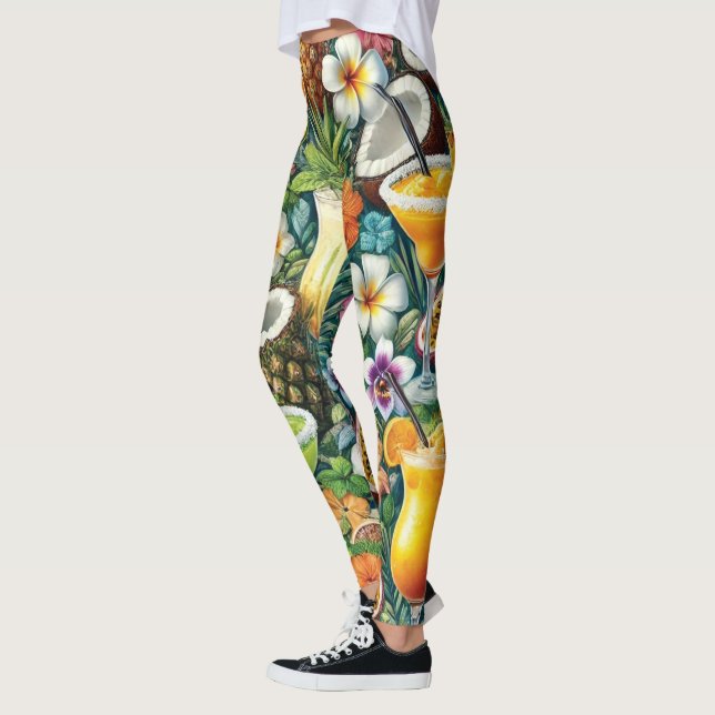 Leggings Cóctel tropical y mujeres florales (Izquierda)