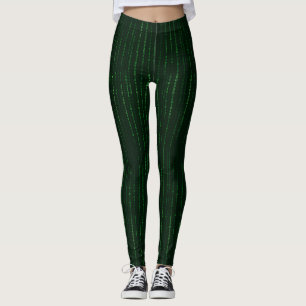 Leggings Código de matriz en cascada