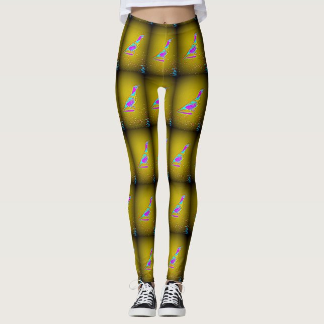 Leggings codorniz desértico de pie amarillo (Anverso)