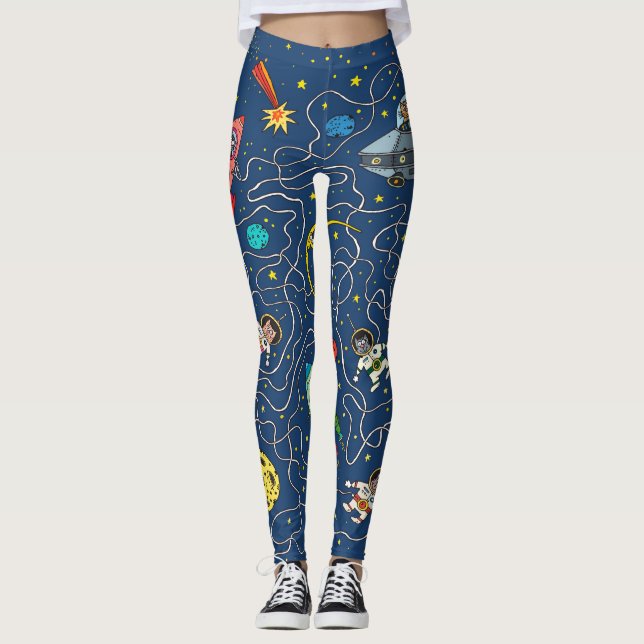 Leggings cohete cosmos cosmos cosmonauta de gato (Anverso)