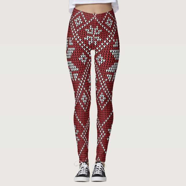 Leggings Cojines de nieve rojos (Anverso)