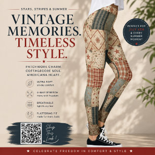 Leggings Colcha de Retazos de Memoria Vintage Cottagecore A