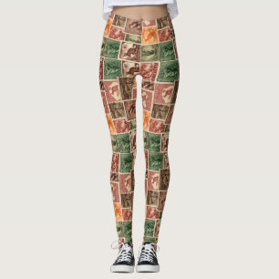 Leggings Colección australiana de los sellos del vintage