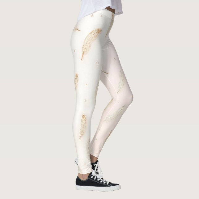 Leggings Colección Boho de Plumas Modernas de Lujo (Derecha)
