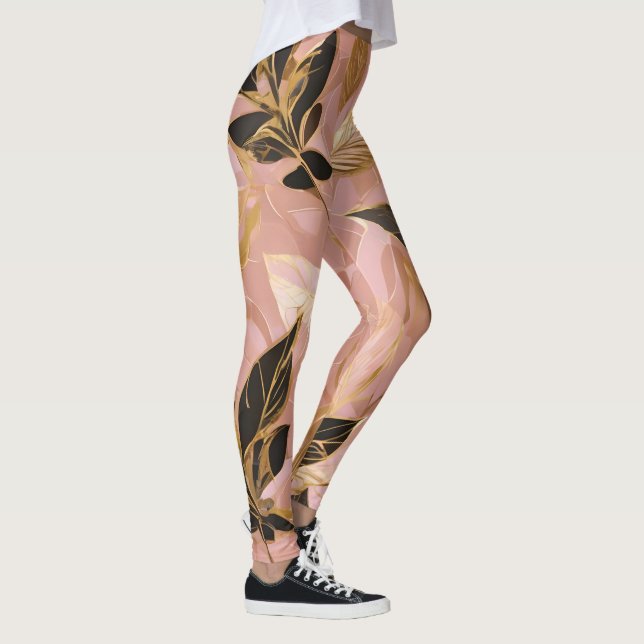 Leggings Colección "Boho" popular de oro rosado deja colecc (Derecha)