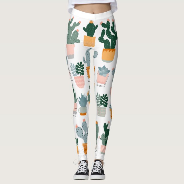 Leggings Colección Cactus en diseño de ollas (Anverso)
