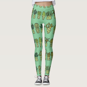 Leggings Colección Cactus: Juego de Doodle de mano.