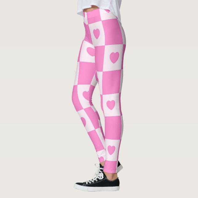 Leggings Colección de amor rosa moderno del corazón (Izquierda)