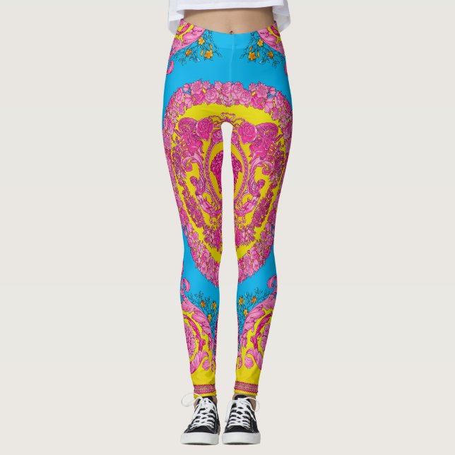 Leggings Colección de Barocco rosa azul versace (Anverso)