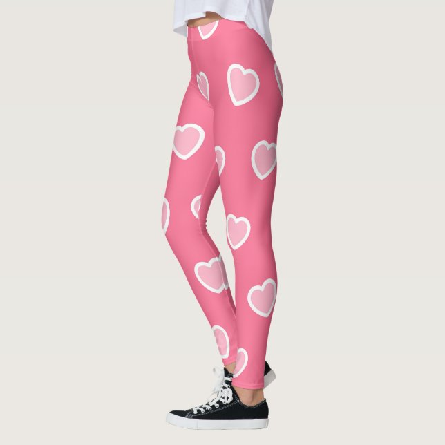 Leggings Colección de Día de San Valentín de corazón rosado (Izquierda)
