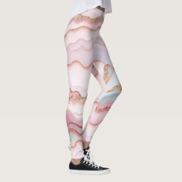 Leggings Colección de oro rosa azul de Marble Agate