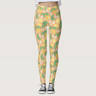 Leggings Colección de patrones de cesta de fruta - limón