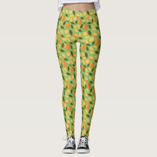 Leggings Colección de patrones de cesta de frutas - Naranja