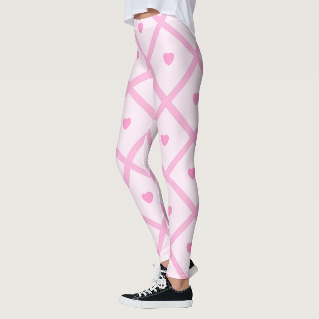 Leggings Colección de platos modernos del corazón rosado (Izquierda)