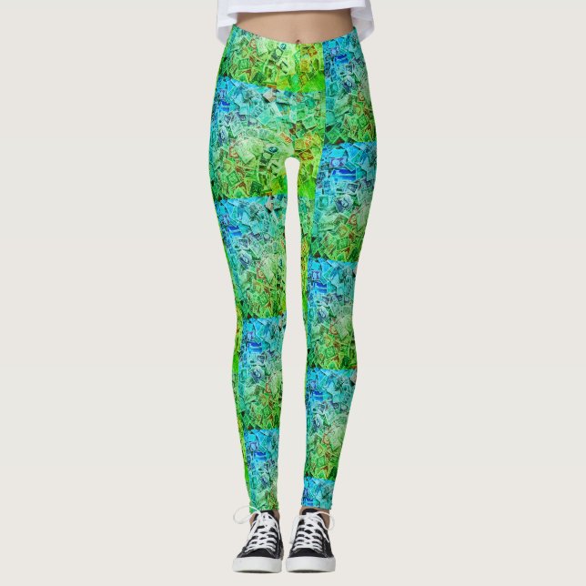 LEGGINGS COLECCIÓN DE SELLO DE POSTAJE ACUÁTICO (Anverso)