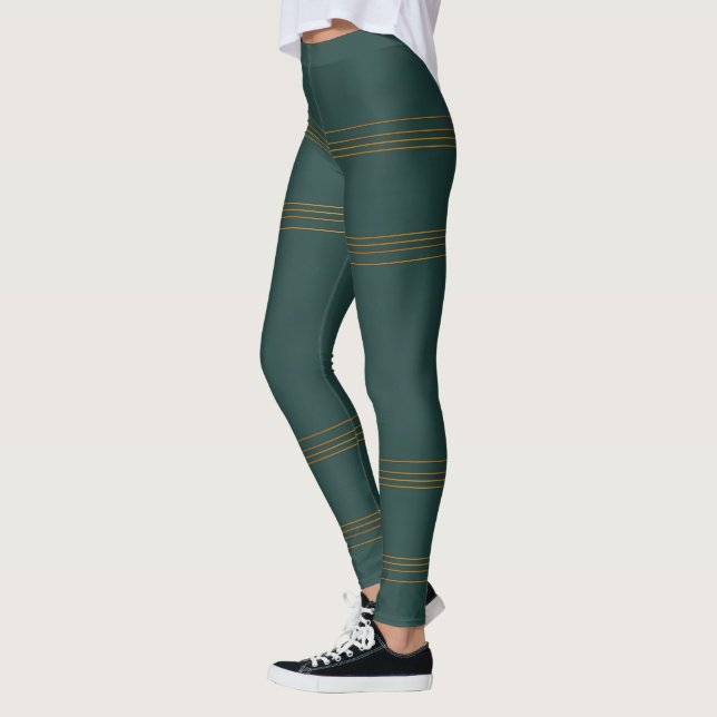 Leggings Colección de Textura de Oro Verde de Lujo (Izquierda)