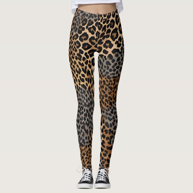 Leggings Colección elegante de Leopardo Blanco de lujo mode (Anverso)