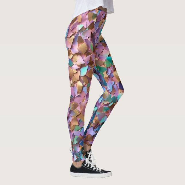 Leggings Colección holográfica opal moderna purpurina (Derecha)