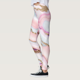 Leggings Colección moderna de mármol rosa claro rosa agate