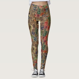 Leggings Colección mundial de sellos postales
