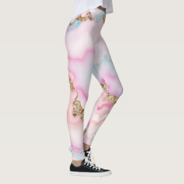 Leggings Colección popular de mármol rosa pálido rosa rosa