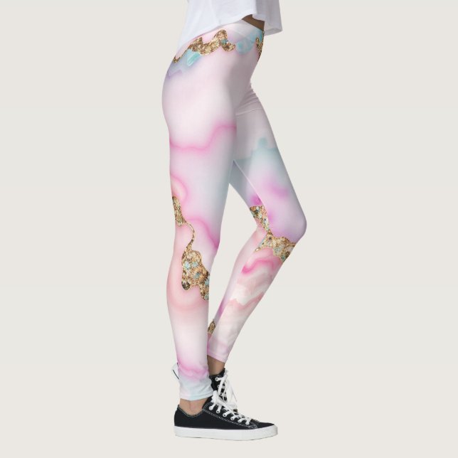 Leggings Colección popular de mármol rosa pálido rosa rosa  (Derecha)