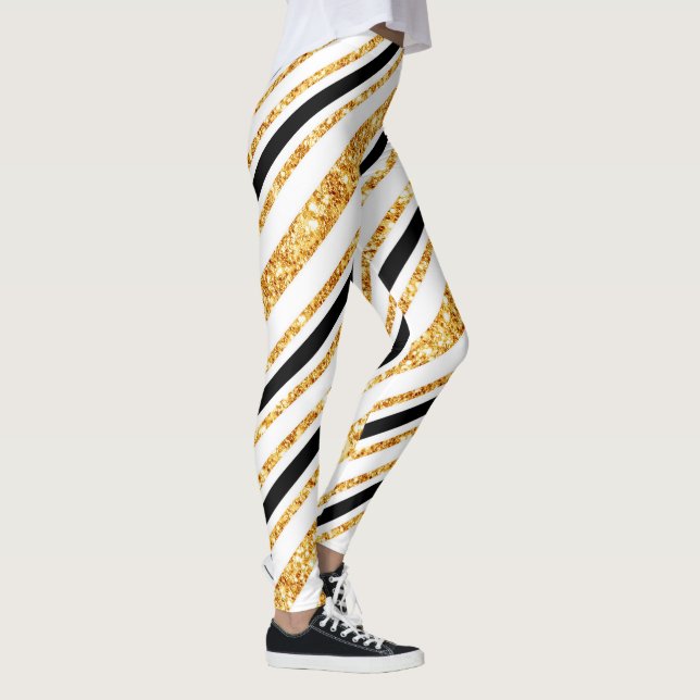 Leggings Colección popular Stripes Gold Purpurina Black Boh (Derecha)