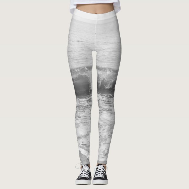 Leggings Colias del océano Atlántico blanco y negro 1 (Anverso)