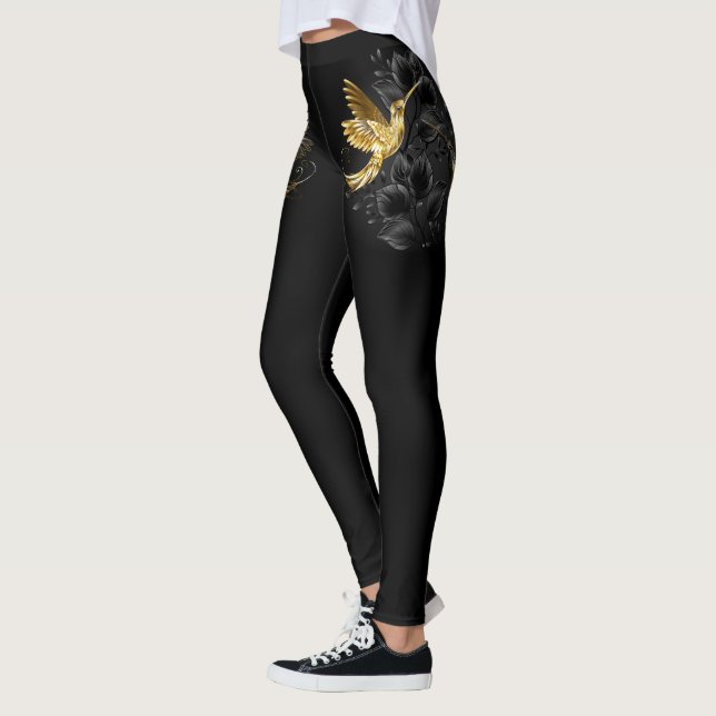 Leggings Colibrí negro y dorado (Izquierda)