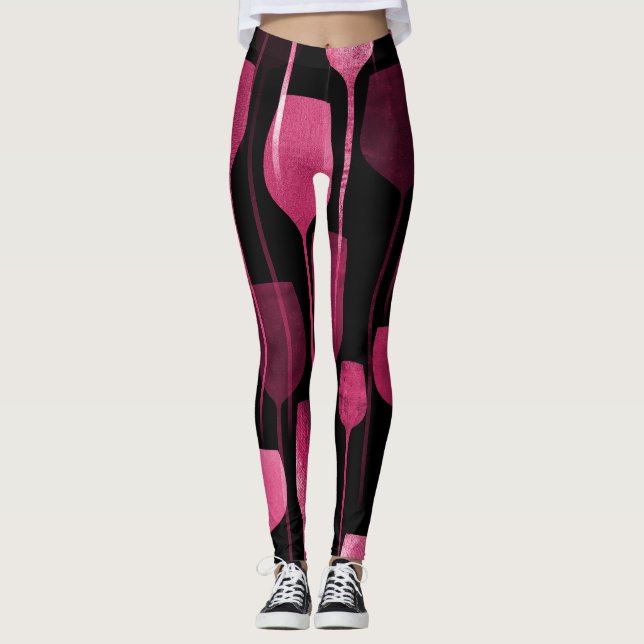 Leggings Collage Art: Patrón de bebidas Fiestas. (Anverso)