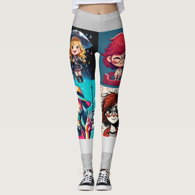 Leggings Collage de 4 fotos personalizado (Anverso)