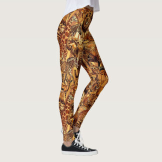 Leggings Collage de animales salvajes Safari Bachelorette I