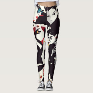 Leggings Collage de chicas de moda: arte pop