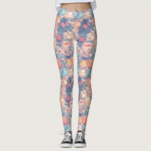 Leggings Collage de Doodle fiesta de té