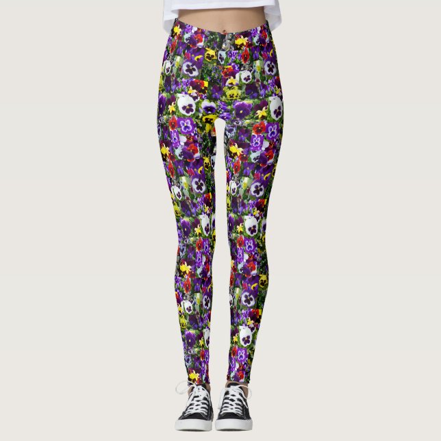 Leggings Collage de fotos Pansy: Kaleidoscope de belleza fl (Anverso)