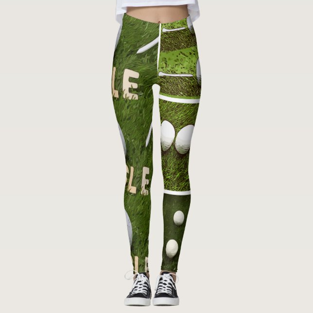 Leggings Collage de golf con diseño (Anverso)