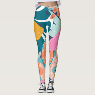 Leggings Collage exótico y moderno de la jungla.