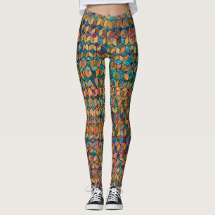 Leggings Collage geométrico colorido abstracto