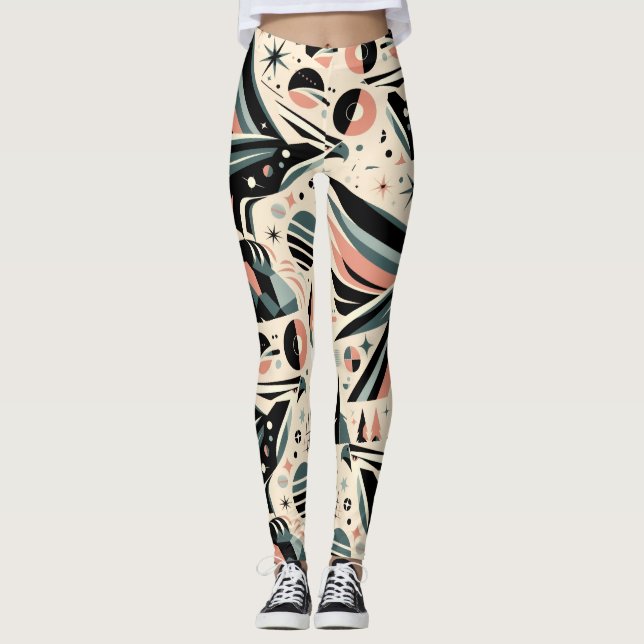 Leggings Collage geométrico de águila atómica (Anverso)