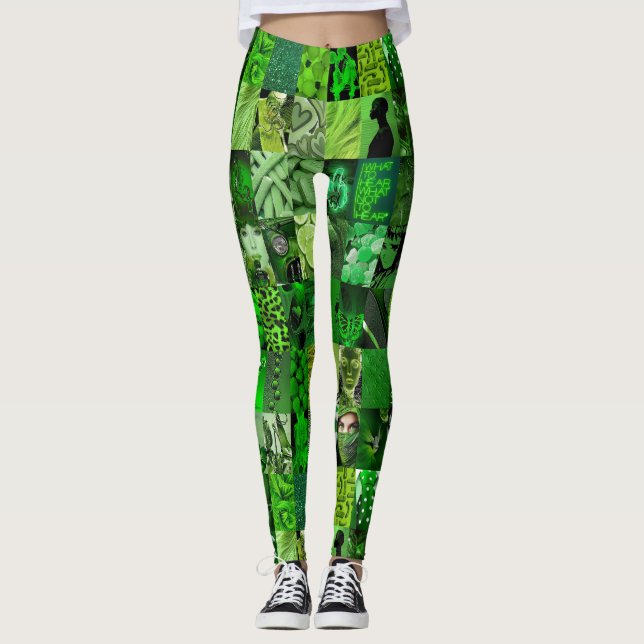 Leggings Collage verde esmeralda (Anverso)