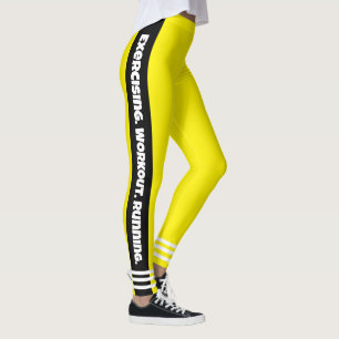 Leggings Colocación de ojos Antecedentes de neón amarillo L