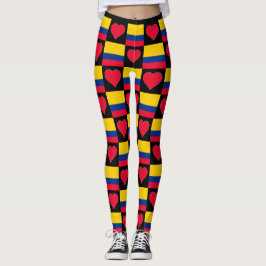 Leggings Colombia: Patrón cardíaco de bandera patriota colo