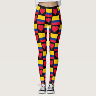 Leggings Colombia: Patrón cardíaco de bandera patriota colo