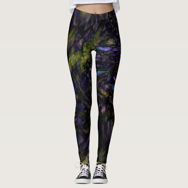 Leggings Color abstracto Marble Swirl Arte moderno Guay Úni (Anverso)