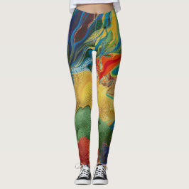 Leggings color abstracto salpicado con colores de agua