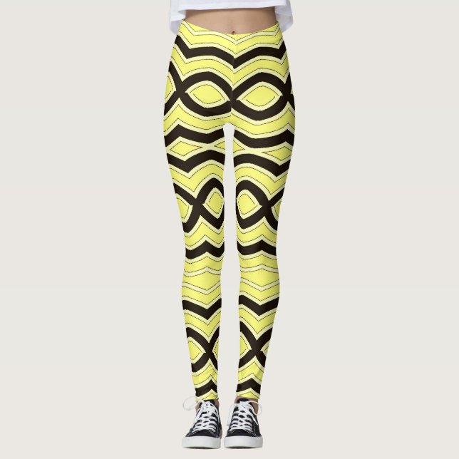 Leggings Color amarillo de impresión completa "Ratti_Creati (Anverso)